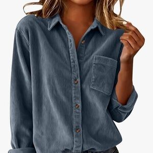 NWT Appleseed's Teal Corduroy Shirt